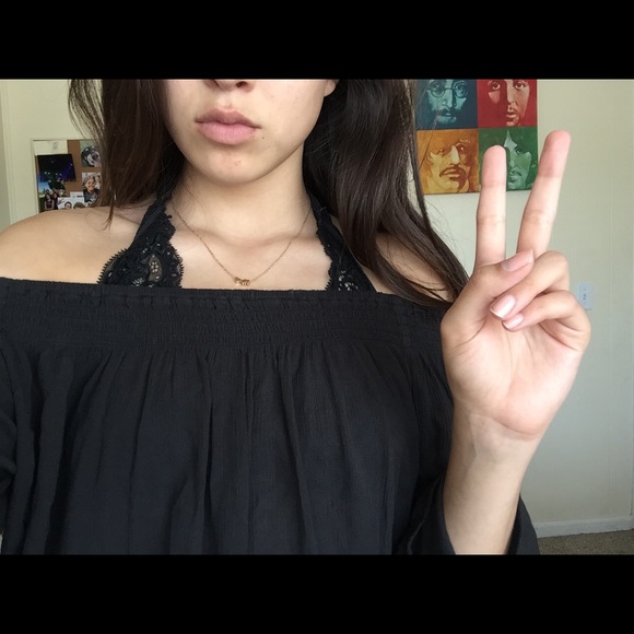Bohemian Hollister  black top - Picture 2 of 3